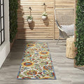 Nourison Home Aloha Ivory Multicolor 2'3" x 8' Area Rug - Easy Clean, Non Shedding, Bed Room, Living Room, Dining Room, Kitchen (8' Runner) by NourisonHome