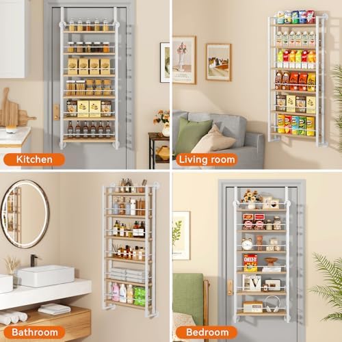 IBUYKE Over the Door Spice Organizer,Door or Wall Mount,Natural TLJ028R - Image 7
