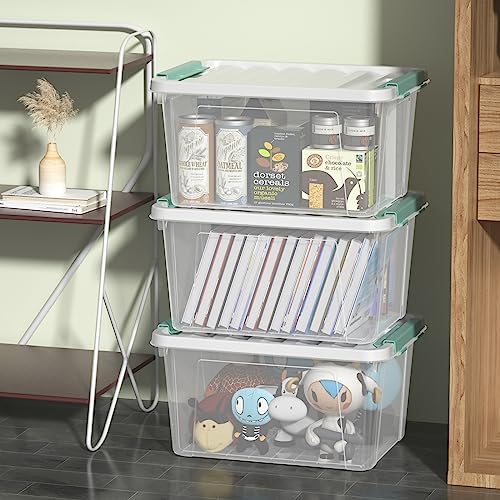 20 Qt Plastic Storage Bins with Lids, 6-Pack Stackable Containers - Image 5