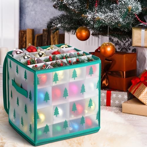 Saintrygo 4 Pcs Ornament Storage Box with 64 Compartments, Tree Style - Image 6