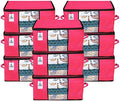 Kuber Industries 9 Pack Under Bed Storage Bags | Clothes Organizer | Non Woven Duvet, Blanket Cover | Clear Window & Premium Zipper | by Kuber+Industries
