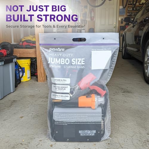 Heavy Duty 10 Gallon Large Storage Bags, 6 Mil Handle Big Zip Seal Lock Bag - Image 6