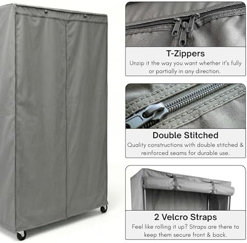 Formosa Covers Premium Wire Shelf Cover - Perfect Fit for Wire Shelving - Versatile Shelf Covers Protects & Organize - Ideal for Outdoor Storage Shelf - Wire Rack Cover - 60Wx18Dx72H Inches - Grey - Image 5
