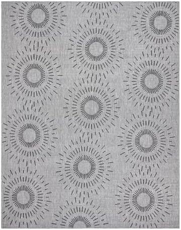 Gertmenian Indoor Outdoor Modern Area Rug - 6x9 Medium, Stain Resistant, Ideal for High Traffic in Living Room, Bedroom, Patio - Geometric, Grey, 32459 by Gertmenian