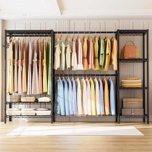 Golpart Heavy Duty Clothes Rack Metal Wardrobe with Adjustable Wire Shelves - Image 2