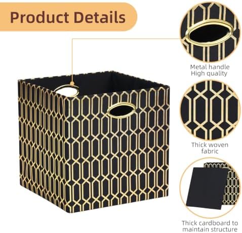Posprica 11x11x11 Foldable Fabric Storage Cube Organizer Bins Cubby Baskets - Image 3