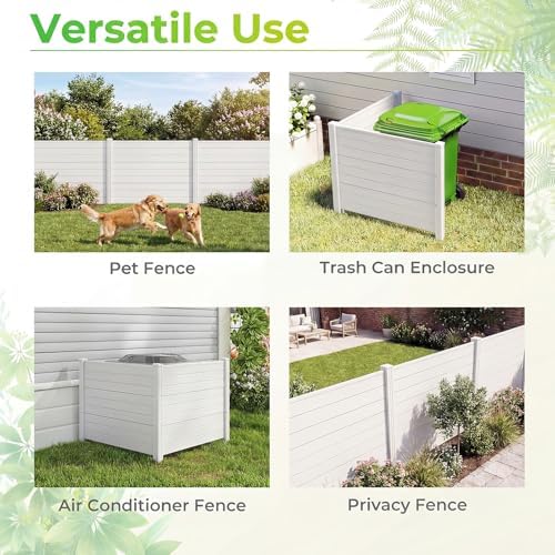 GIANTEX No-Dig Air Conditioner Fence, 4 Panels, 48''W x 36''H, White - Image 2