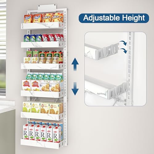 BUKFEN Over the Door Pantry Organizer, 6-Tier Adjustable Basket Spice Rack - Image 2