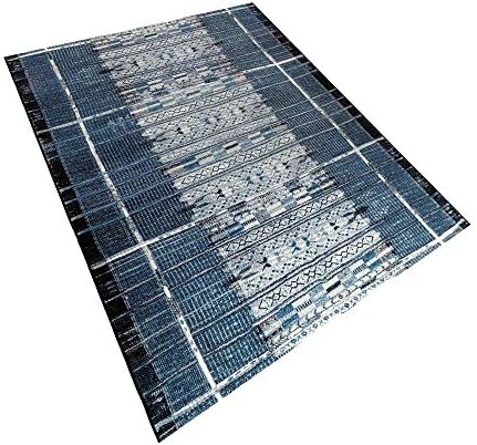 Liora Manne Marina Indoor Outdoor Rug - Tribal Design, Comfortable & Durable, Power Loomed, Polypropylene Material, UV Stabilized, Tribal Stripe Denim, 1'11" x 7'6" - Image 7