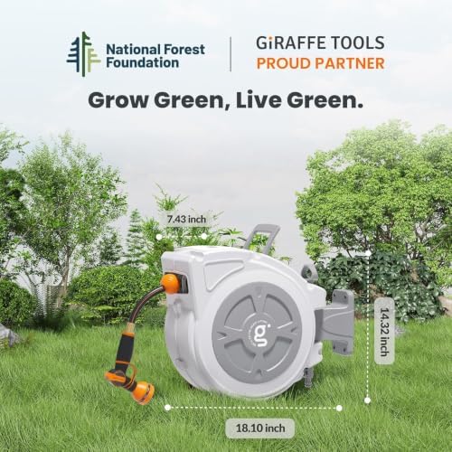 Giraffe Tools Retractable Hose Reel 1/2" x 65 ft Wall Mount Auto Rewind - Image 5