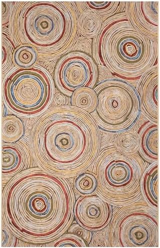 Liora Manne Marina Indoor/Outdoor Power Loomed Synthetic Blend Low Profile Area Rug - Contemporary Geometric Casual Colorful (Basket Circles Multi) (3'3" x 4'11") - Image 2