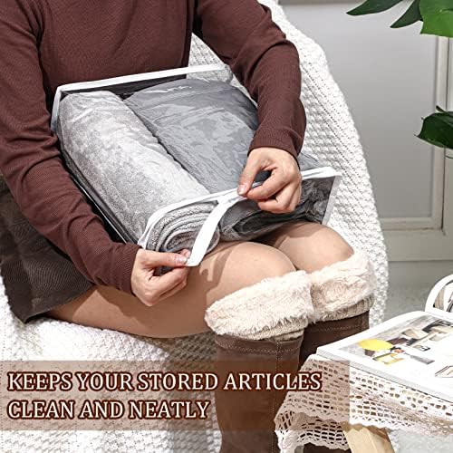 Kingdder 16 Pcs Clear Zippered Storage Bags Plastic Sweater Bag with Zipper - Image 4