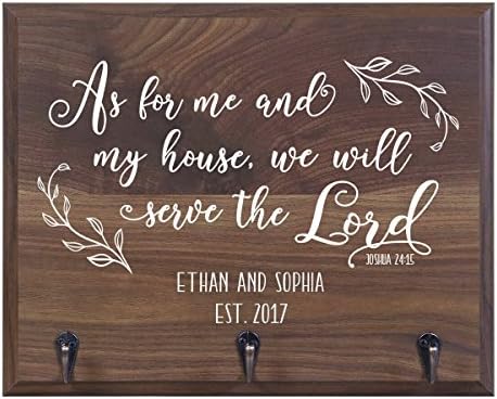 Rooms Organized Personalized As for Me Wall Mounted Coat, Hat, Key, Pet Leash Collar Rack New Home Housewarming Decor Gift Ideas with 3 Hooks 15" w x 12" h 4.25" deep (As for Me) by Unknown