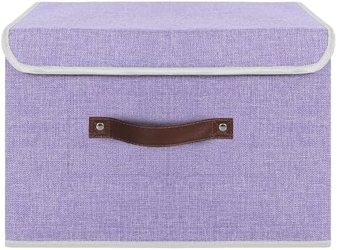 ANMINY Fabric Storage Box Bins with Lids, Purple, 15"x10"x10", 4 Pack - Image 5