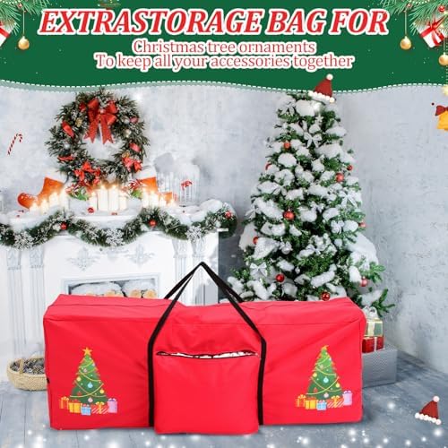 Sadnyy Rolling Christmas Tree Storage Bag 9 Ft, Xmas Artificial Storage Bags with 2 Swivel Wheels, 600d Oxford Fabric Box with Reinforced Handle for Disassembled Tree - Image 6