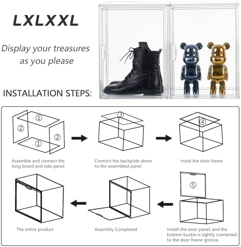 LXLXXL Acrylic Box Display Case, 5-Pack XL Stackable Storage Bins with Lid - Image 6