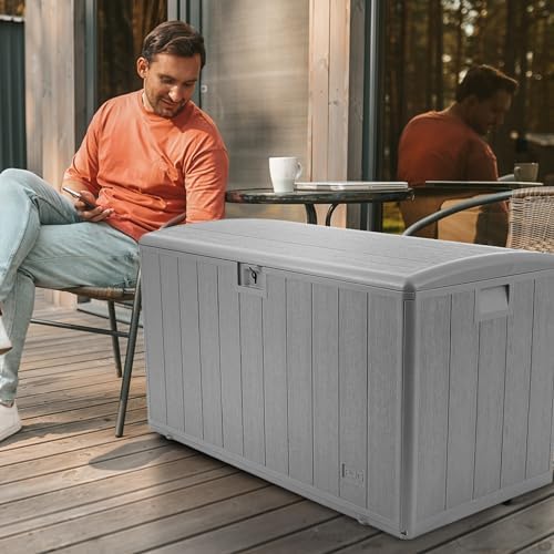 Plastic Development Group Outdoor Storage Deck Box, Soft Closure, 105 Gallon, Gray - Image 5