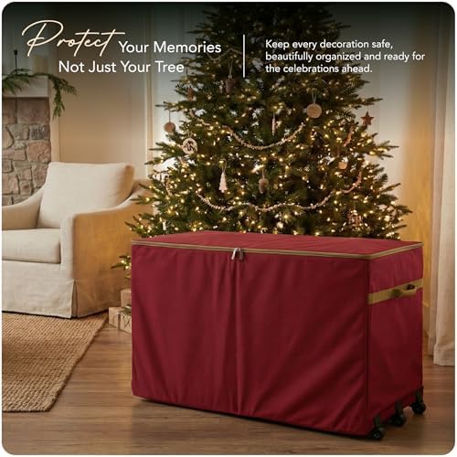 Covermates Christmas Tree Structured Rolling Storage Bag, Red - Image 2