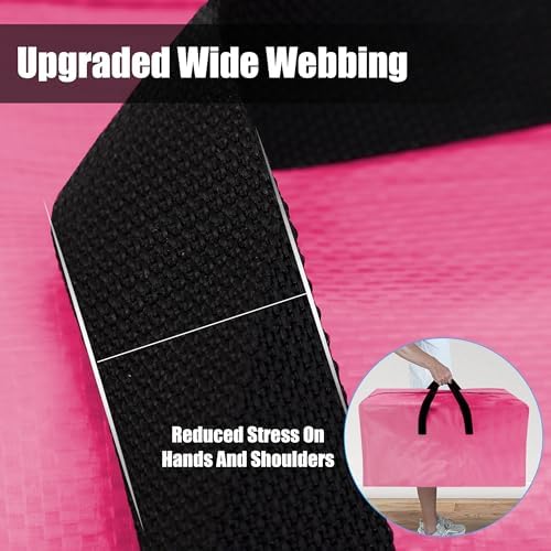 Cosy Family 8 Pack Heavy Duty Extra Large Moving Bags with Backpack Straps - Strong Handles & Zippers, Storage Totes For Space Saving, Fold Flat, Alternative to Moving Box, Pink - Image 2