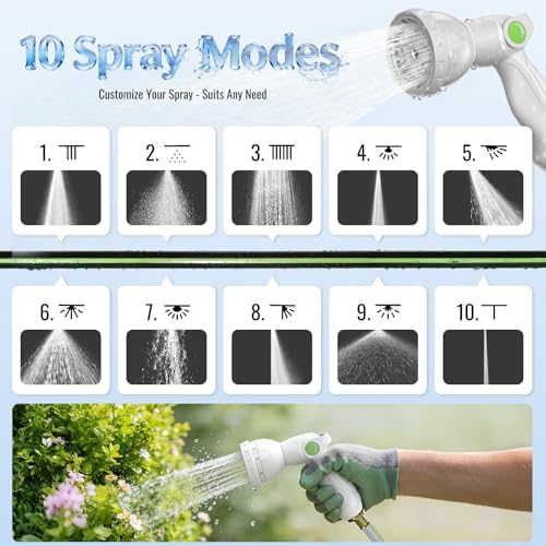 Etoolab Retractable Garden Hose Reel 100ft x 1/2 in with 10 Spray Nozzle - Image 6