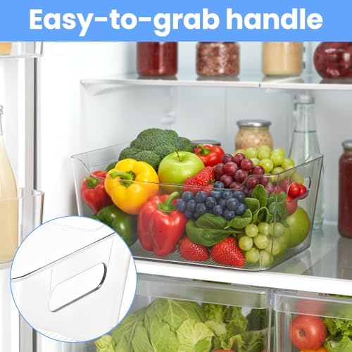 6 Set Storage Bins, Clear Plastic Organizers, with Handles - Image 4