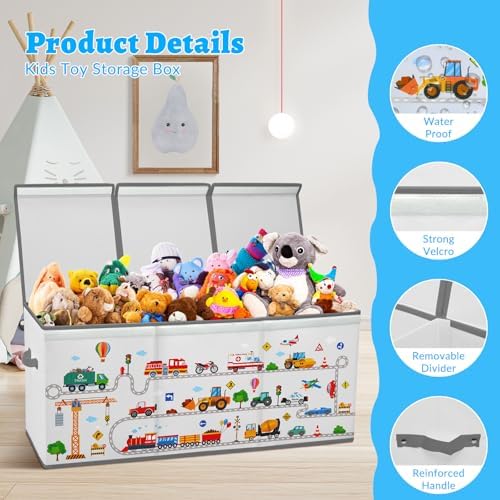 decalsweet Large Toy Box Collapsible Chest Organizer with Flip Lid for Kids - Image 3