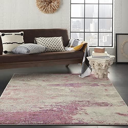 Nourison Home Celestial Ivory Pink 3'11" x 5'11" Area Rug - Easy Clean, Non Shedding, Bed Room, Living Room, Dining Room, Kitchen (4' x 6') by NourisonHome