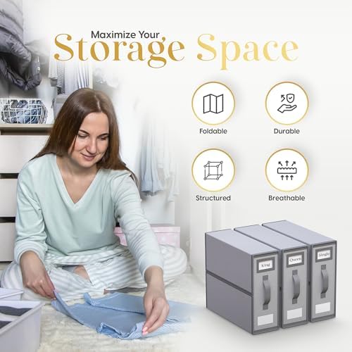Sheet Organizers and Storage – 4 Pack Bed Sheet Organizer for Queen & King Size, Foldable Linen Closet Storage for Bedding, Duvet Covers, and Pillowcases - Image 5