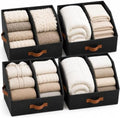 HOMELUX THEORY Closet Organizers Storage, Large Collapsible Bin 4pc, Black by HomeluxTheory
