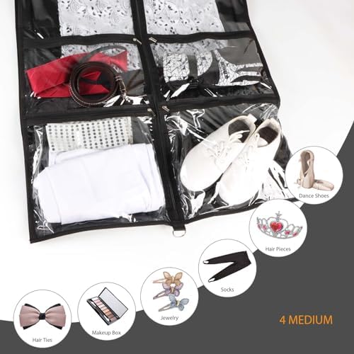 Syeeiex 40 Inch Clear Dance Costume Garment Bag, Black, 5 Pack - Image 4