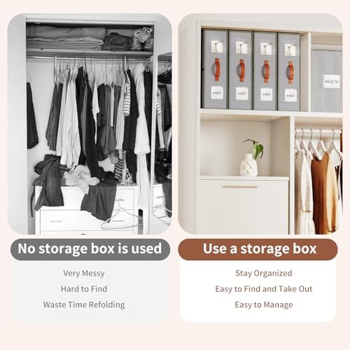 EE-RoomWorld 4 Pack Bed Sheet Storage Organizers，Premium Fabric Closet Organizer with Clear View Window, Space-Saving Foldable Design for Queen/King Size Bedsheets, Blankets & Duvet Covers - Image 4