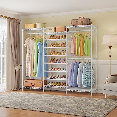 VIPEK S3 Freestanding Clothes Rack with 8-Tier Shoe Shelves, White - Image 2