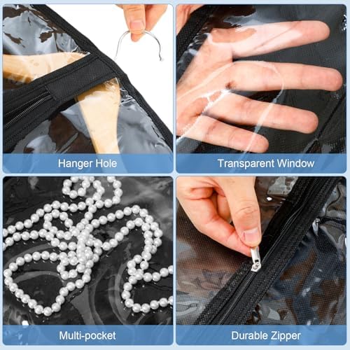 Geelin 14 Pcs Garment Bags for Dance PVC Clear, Translucent Black - Image 3