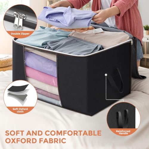 90L Large Storage Bags, 10 Pack Clothes Storage Bins Closet Organizers - Image 4