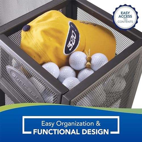 Suncast Golf Bag & Golfing Equipment Heavy-Duty Metal Organizer Rack w/ 3 Storage Shelves - Image 6