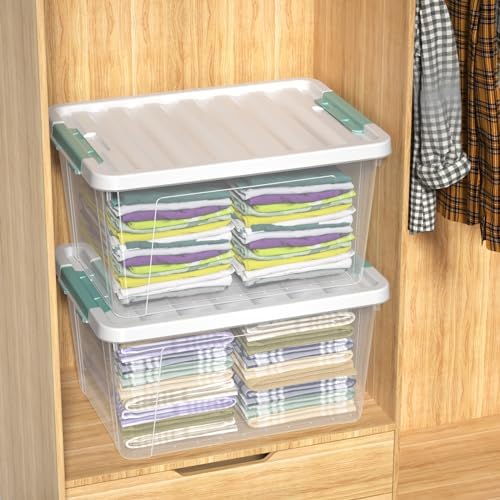 Readsky 36 Quart Plastic Clear Storage Bins with Lids, Large Latch Boxes, 4-Pack - Image 4