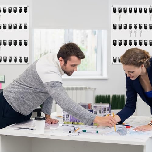 Beeveer Acrylic Key Holder Board with 60 Hooks, Wall Mount Organizer, Clear - Image 4
