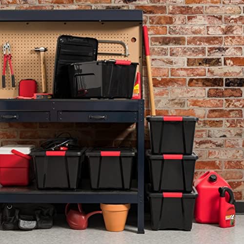 IRIS USA 6-Pack 32 Quart Storage Bins with Lids, Black - Image 3