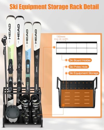 FHXZH Ski Storage Rack for Garage - Freestanding Ski Holders - Image 2