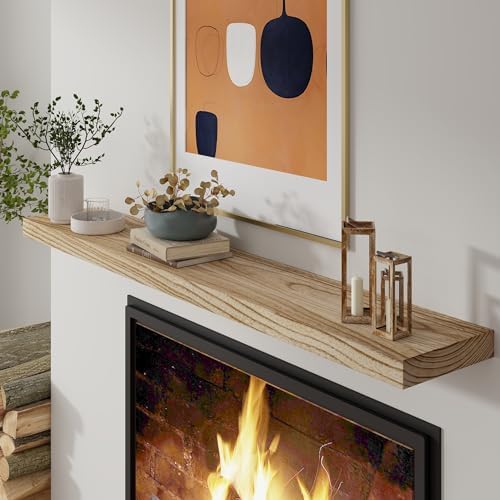 Axeman Floating Shelves, 8 Inch Deep Modern Solid Wood Wall Shelves for Storage, Wall Mounted Display Shelving with Invisible Heavy-Duty Metal Bracket, 48" W x 8" D x 1.6" H, Light Carbonized - Image 3