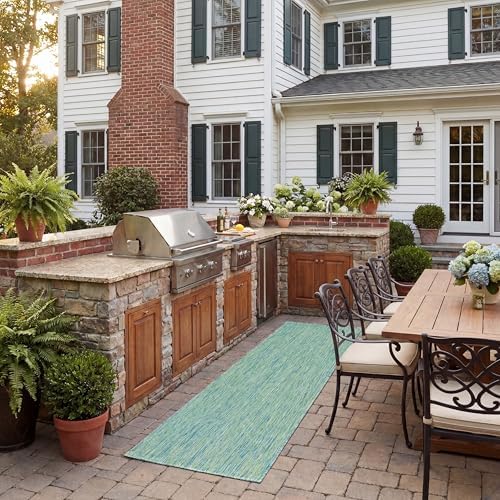 SAFAVIEH Courtyard Outdoor Runner Rug 2'3"x6'7", Green & Blue CY8521-55722 by Unknown