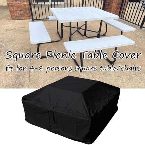 Square Picnic Table Bench Cover for 4-8 Persons Waterproof - Image 2