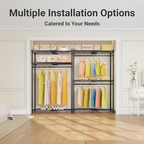 VIPEK X1 Expandable Clothes Rack Heavy Duty Adjustable Closet System Black - Image 4