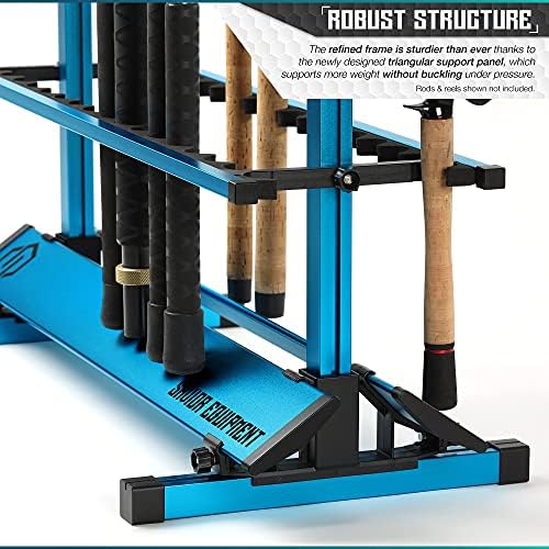 Savior Equipment Fishing Rod Rack Holder Organizer, 24-48 Slots to Hold Fresh Salt Water Spinning Rods & Reel Combo, Lightweight Aluminum Vertical Fish Pole Garage Storage Ground Display Stand - Image 5