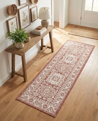 Rugs.com - Outdoor Aztec Rug – 6 Ft Runner Rust Red Indoor/Outdoor Rug – Durable for Patios, Decks, and High-Traffic Hallways - Image 4