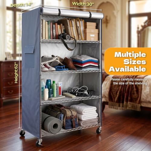 Rack Cover for Wire Shelves, Fits 30"W x 14"D x 62"H Shelving units - Image 4