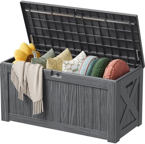 Devoko 125 Gallon Outdoor Storage Box, Waterproof Resin Deck Box by DEVOKO