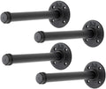 8 Inch Black Industrial Pipe Floating Clothing Rack Wall Mounted, 4 Pack by HomeExpert