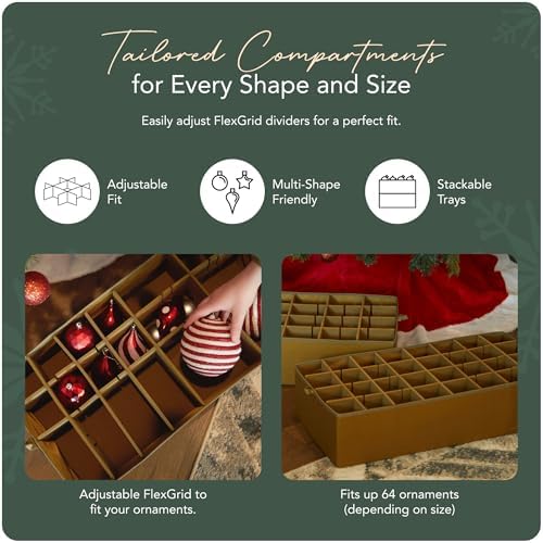 Covermates Adjustable Ornament Storage Box, 25.5" W x 13" D x 12.5" H, Red - Image 5