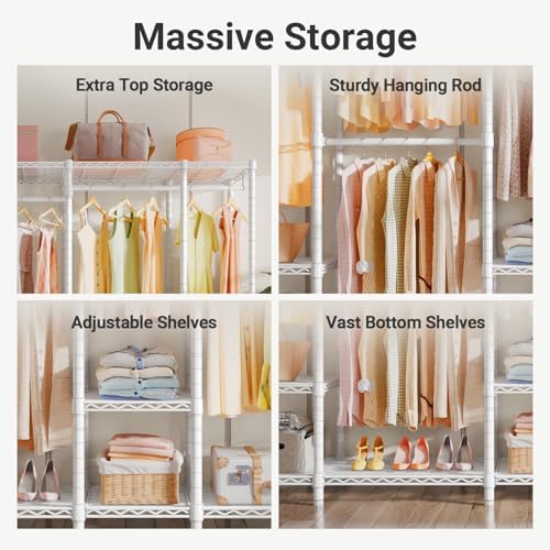 VIPEK V50 Closet Organizer System with Adjustable Shelves, White - Image 3